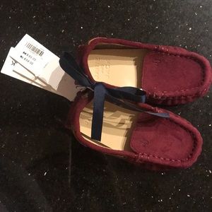 Janie and Jack burgundy suede loafers